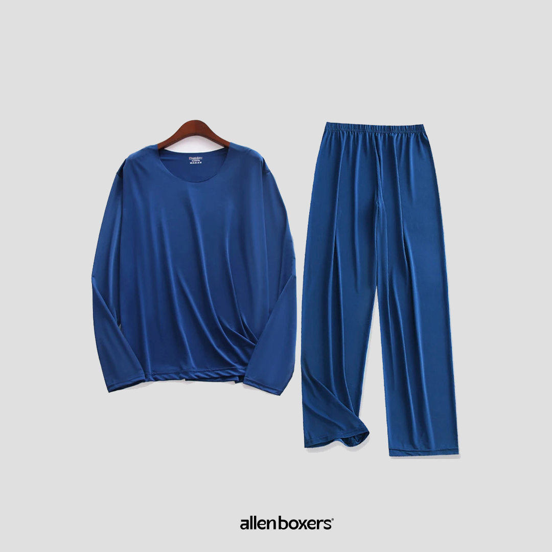 Conjunto Pijama de Seda Gelo
