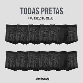 10 Cuecas Bamboo Wear + 8 Pares de Meias Respiráveis