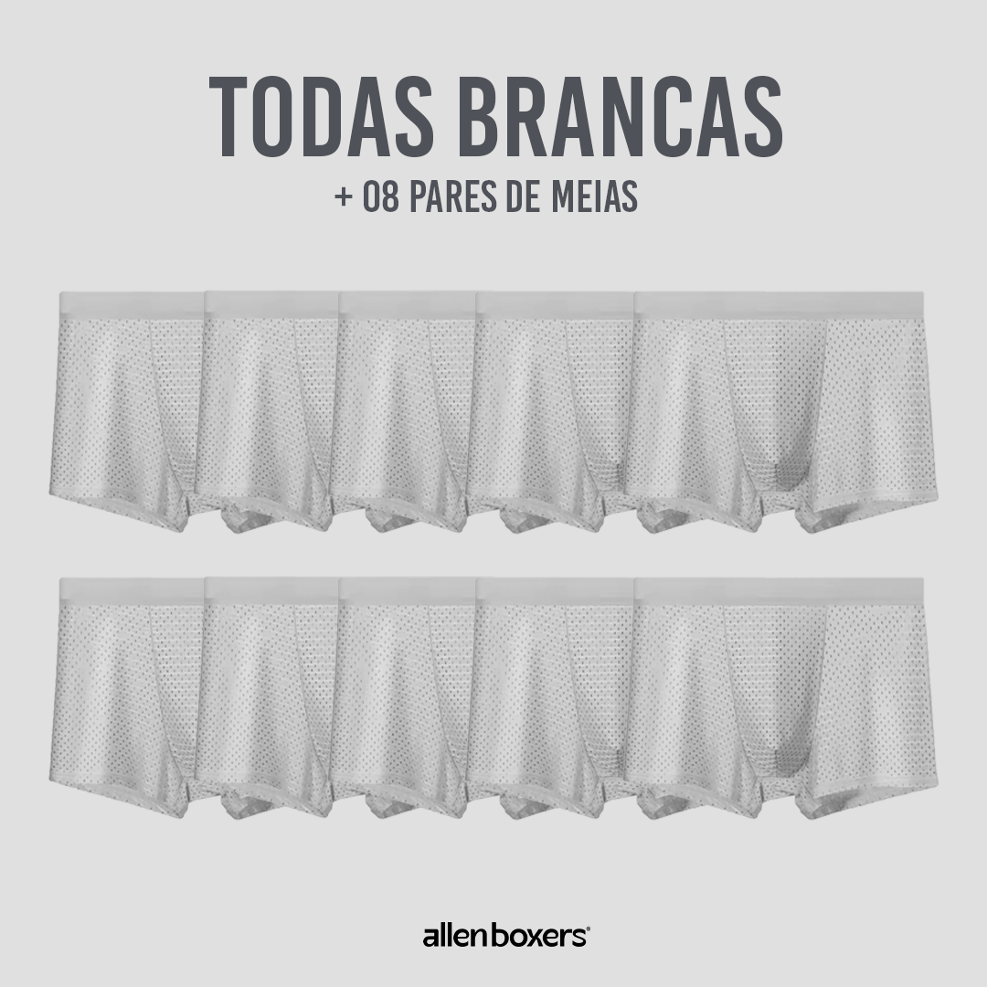 10 Cuecas Bamboo Wear + 8 Pares de Meias Respiráveis