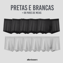 10 Cuecas Bamboo Wear + 8 Pares de Meias Respiráveis