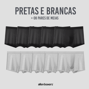 10 Cuecas Bamboo Wear + 8 Pares de Meias Respiráveis