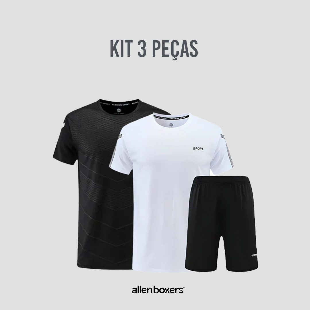Kit 3 Peças Allen Esporte - Malha Premium Antiodor
