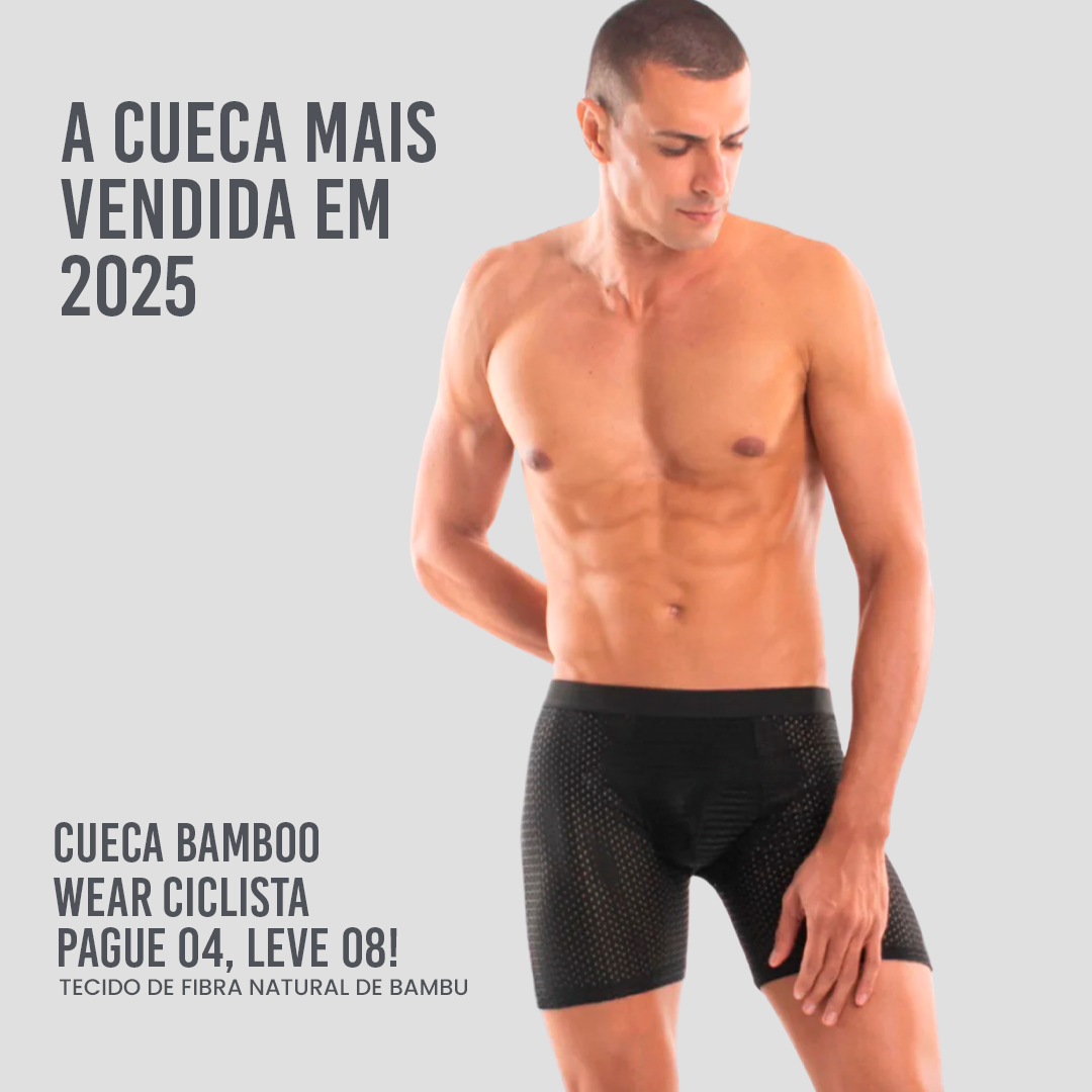 Cuecas Bamboo Wear Ciclista - Pack com 8 peças