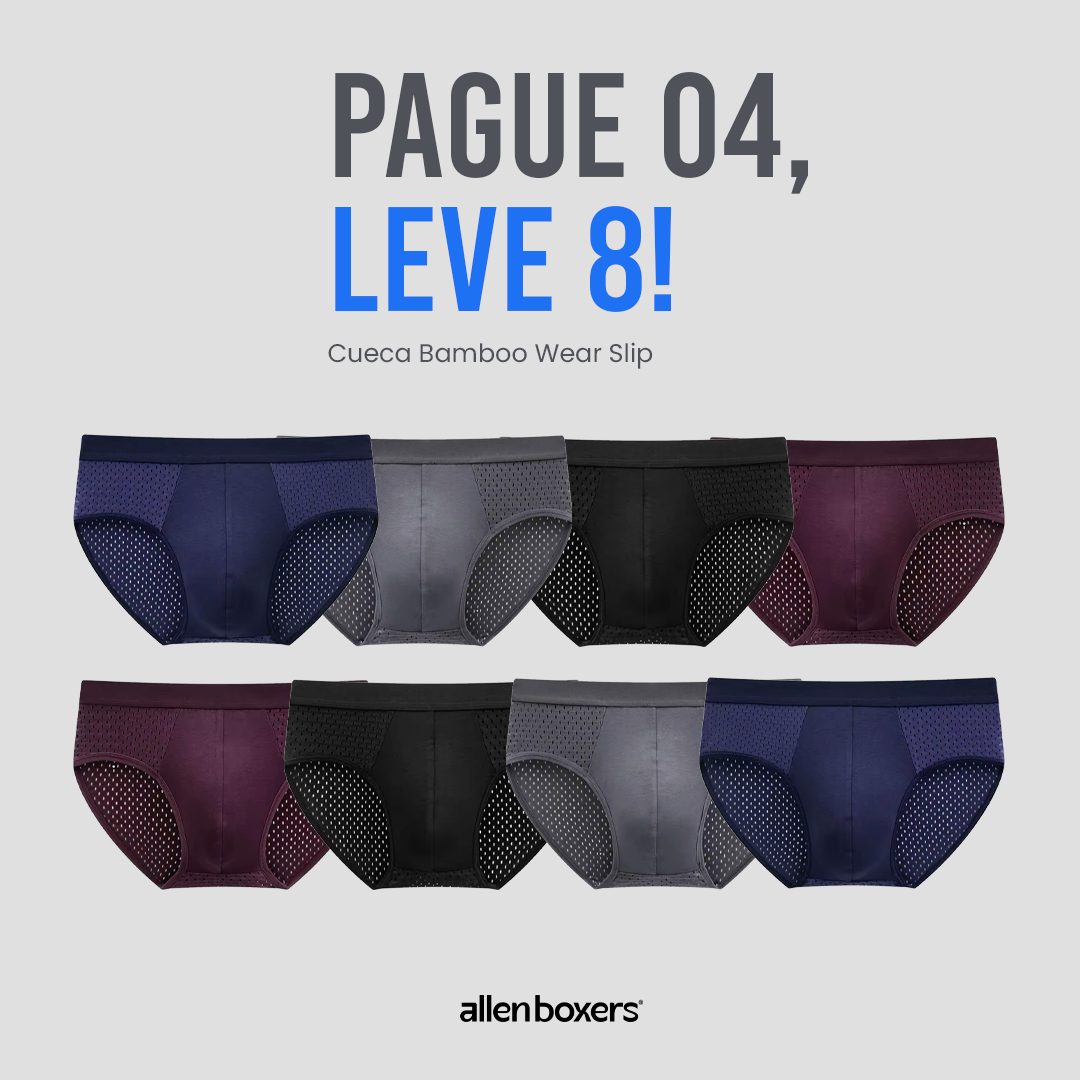 Cueca Bamboo Wear Slip - Pack com 8 peças