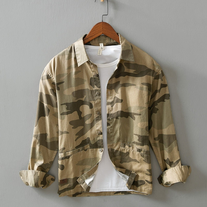 Camisa de Botão Camuflada