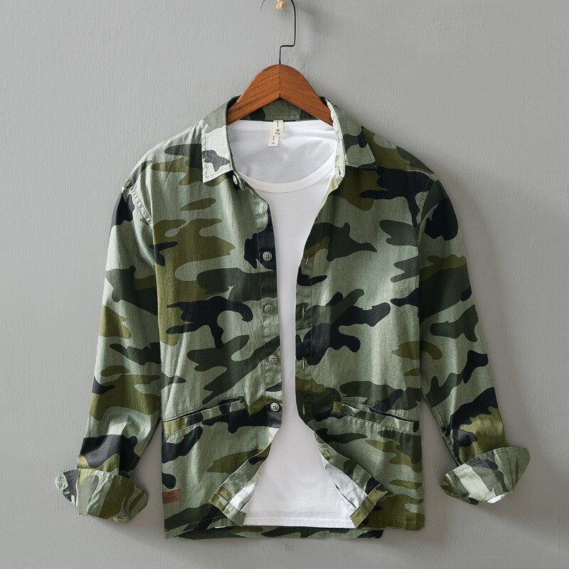 Camisa de Botão Camuflada