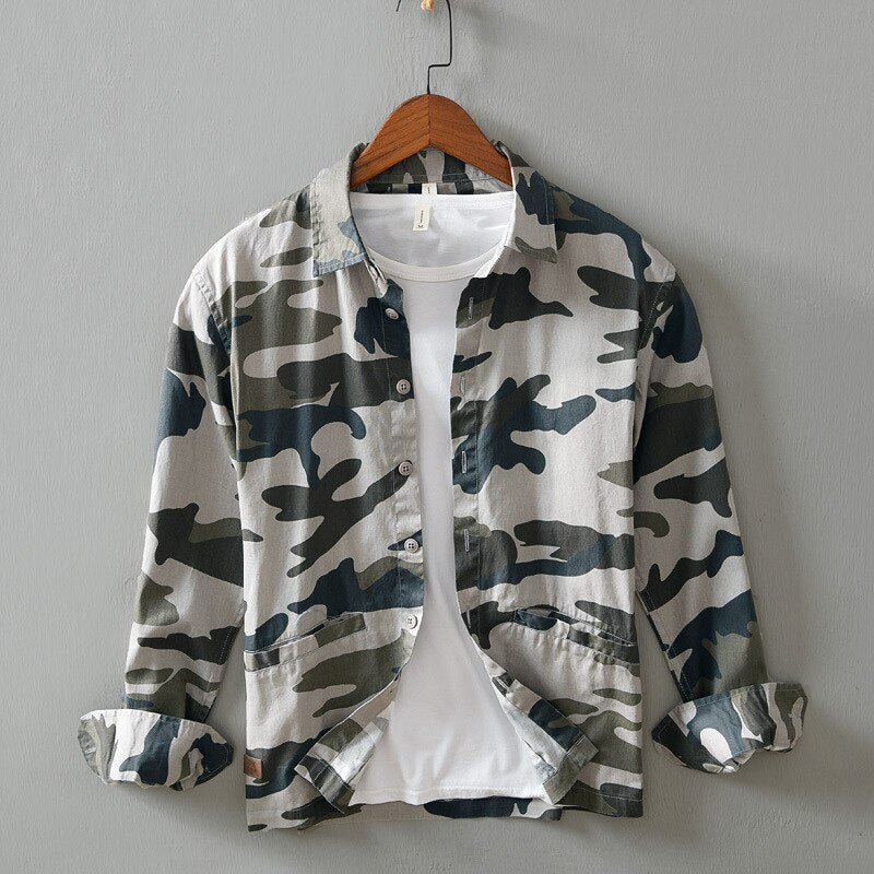 Camisa de Botão Camuflada