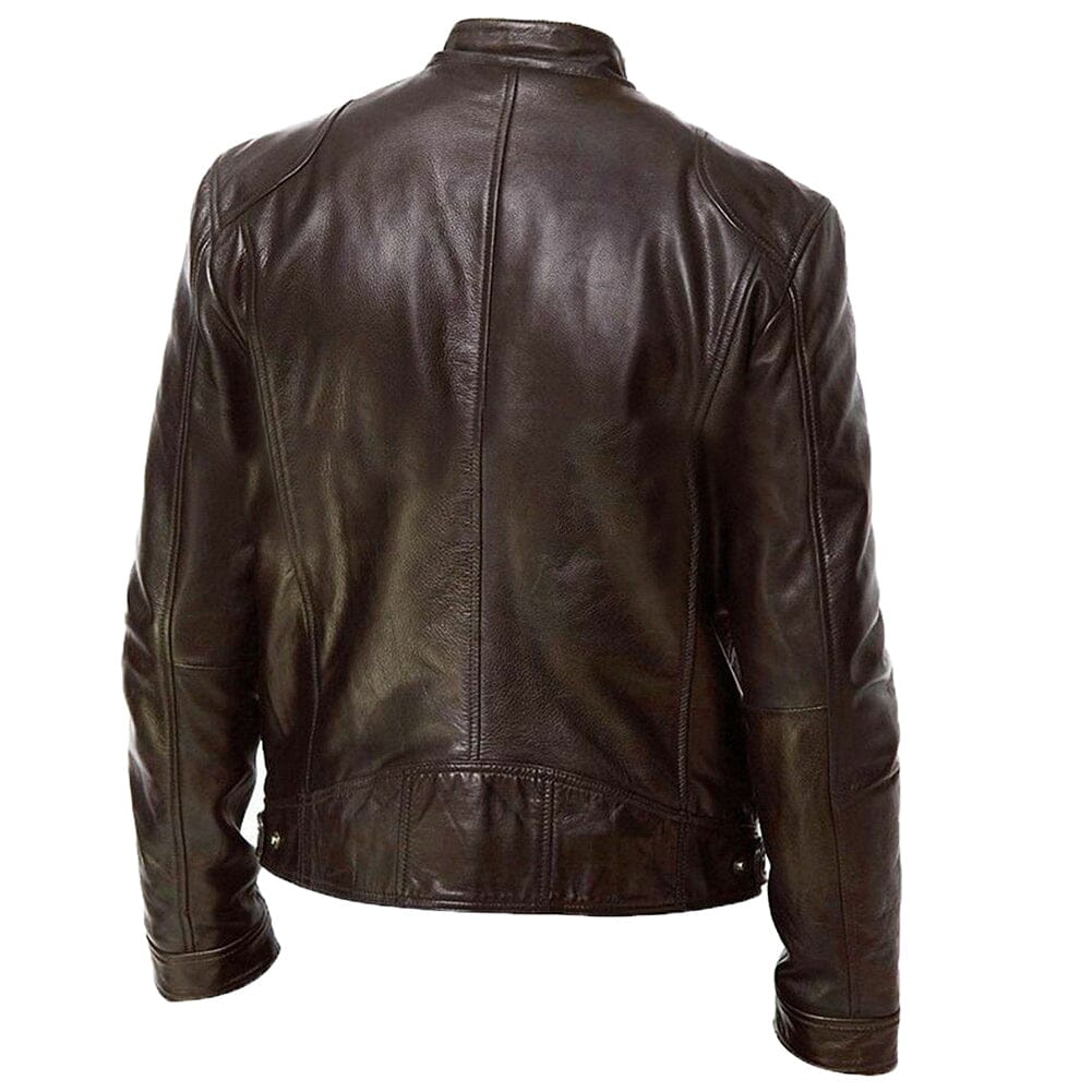 Jaqueta Masculina de Couro Preto Vintage